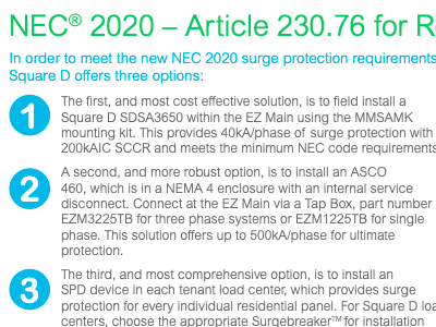 NEC2020 Related to Residential Surge Protection